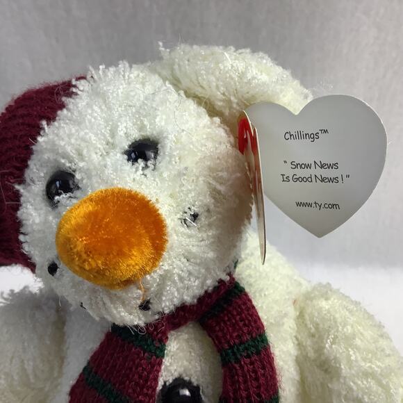 Vintage TY Attic Treasures Collection - Chillings the Snowman - 8" Plush - NWT - Picture 3 of 5